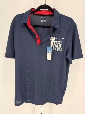 Gradual Mens Sz M Short Sleeve Polo Shirt Best Dad by Par Golfing NEW